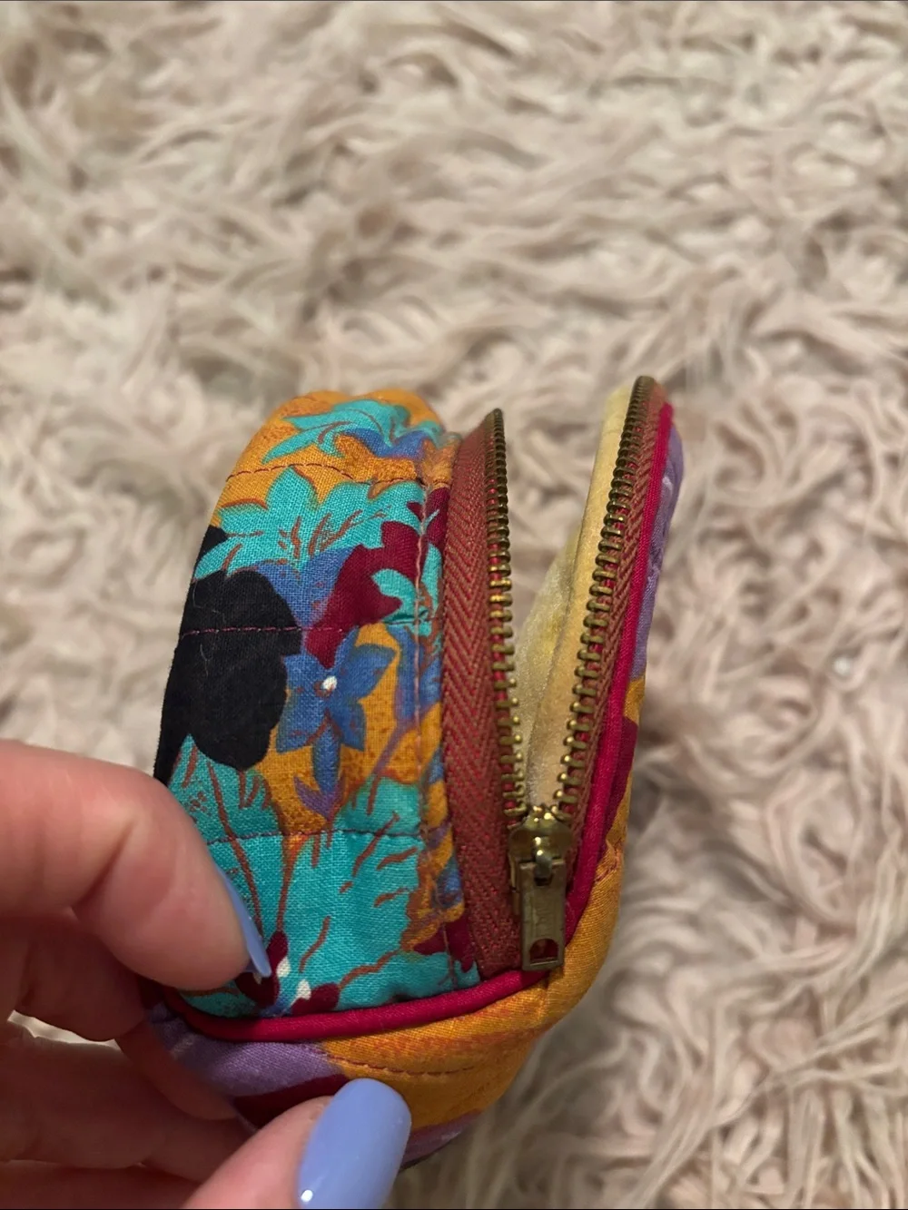 Vintage 80's Floral Cosmetic Bag